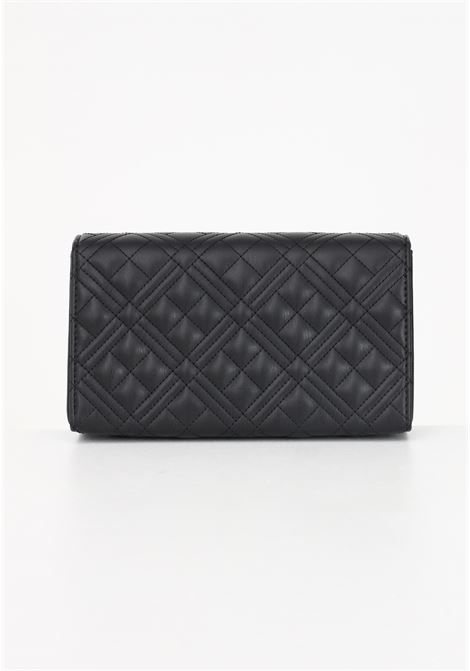 Black women's clutch bag with quilted pattern and logo LOVE MOSCHINO | JC4079PP1LLA0000